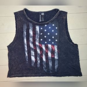American Flag Crop Top Medium by Full Tilt